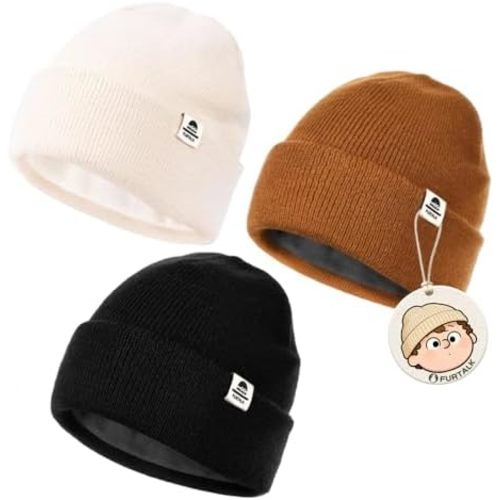 FURTALK Baby Beanie Fleece Lined Toddler Winter Hat Boys Girls Knit Warm Beanies Kids Ski Hats for 0-8 Years
