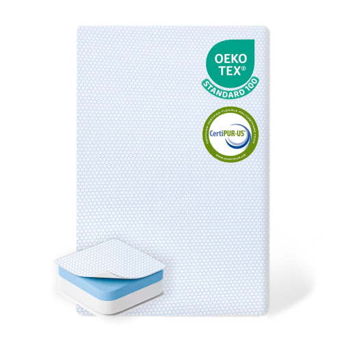 DIBAKO Dual Sided Crib and Toddler Memory Foam Mattress,Portable Crib Mattress Pad with Washable Cover