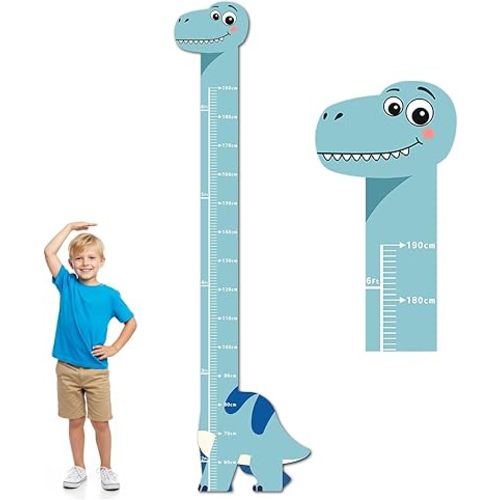 IF FEEL Height Chart for Kids, Dinosaur PVC Puzzle Growth Chart for Wall, Personalized Baby & Toddler Measuring Ruler, Boys Girls Nursery Room Decor