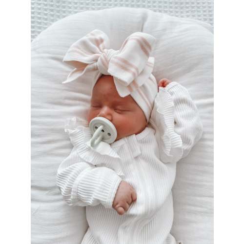 Soft Pink Stripe Knit Headband