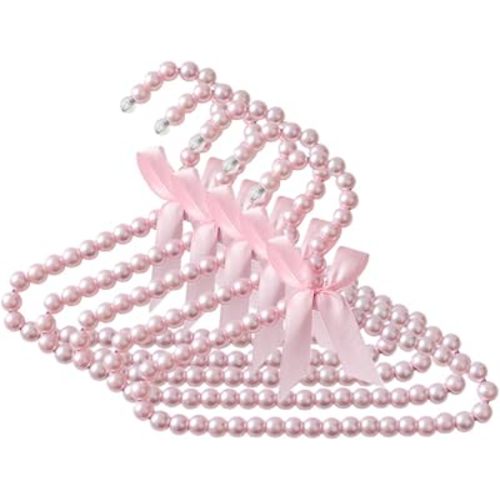 Baby Hangers Kids Hangers 5pcs Pearl Beads Clothes Hangers Beaded Clothes Hangers Dress Pants Hanger Closet Coat Hangers for Kids Pet Dogs Baby Hangers Kids Hangers