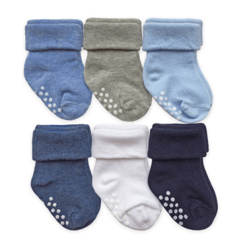 Jefferies Socks Baby Non-Skid Turn Cuff Socks 6 Pair Pack