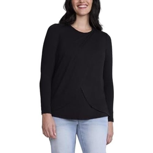 Motherhood Maternity Womens Long Sleeve Scoop Neck Tulip Nursing Tee Shirt