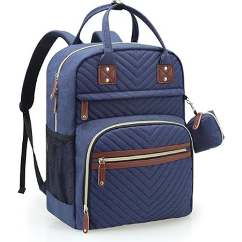 Tuwubi Diaper Bag Backpack, Baby Essentials Travel Tote Bag, Multi function Waterproof Backpacks, Travel Essentials with Stroller Straps & Pacifier Case - Blue