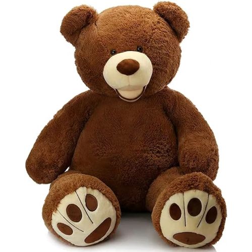 MorisMos Giant Teddy Bear, 39Inch Large Stuffed Bear with Big Footprints, Dark Brown