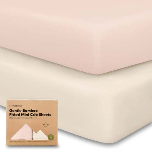 Isla Fitted Mini Crib Sheets - Cameo / 38 x 26