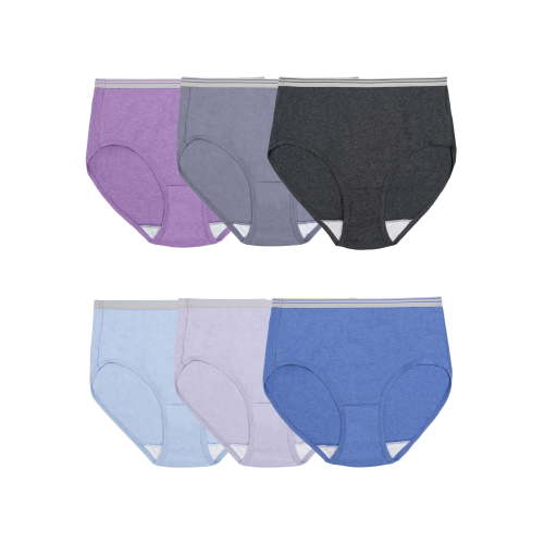 Fruit of the Loom Women's Cotton Brief Underwear, 6-Pack