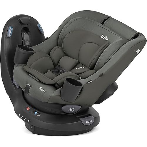 Chili Spin SI Rotating 2-in-1 Convertible Car Seat, Rear and Forward-Facing, No-Rethread Harness, Tested for Safety Standards (Evergreen)