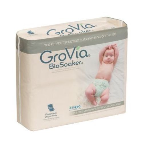 Disposable Pad for Cloth Diapers – GroVia BioSoaker – for Natural Parenting – Secure One Size Eco Friendly Adhesive Inserts – 50 Count