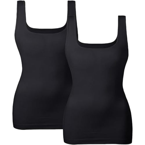 EUYZOU Women's Tummy Control Shapewear Tank Tops Seamless Square Neck Compression Tops Slimming Body Shaper Camisole