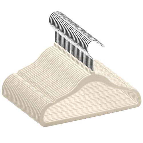 Kids Velvet Hangers Baby Hangers for Closet 20 Pack Non Slip Childrens Infant Hangers Beige