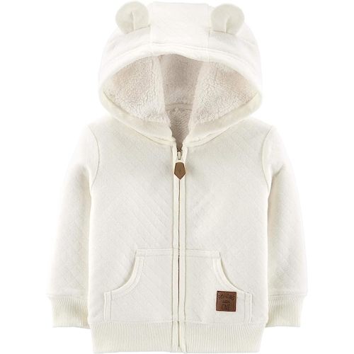 Simple Joys by Carter's Unisex Babies' Hooded Sweater Jacket with Sherpa Lining - 6-9 Months - Oatmeal