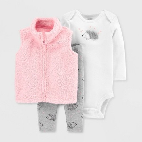 Baby Girls' 3pc Hedge Hog Vest Top & Bottom Set - Just One You® made by carter's Pink, Size: 6M