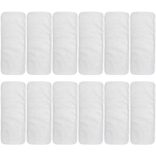ALVA 12pcs Microfiber Inserts,3-Layer Reusable Liner for Baby Cloth Diapers