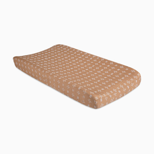Cotton Quilted Change Pad Cover - Copper Dash