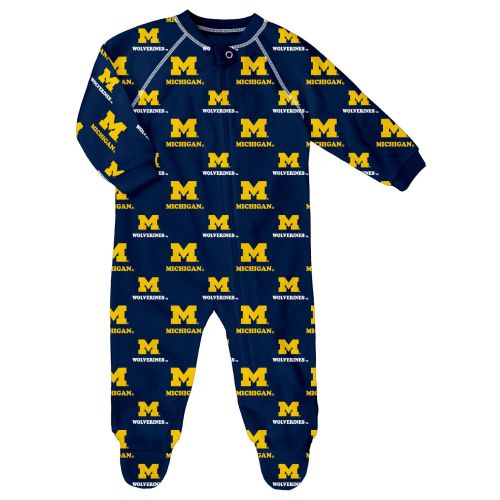 Gen2 Infant Michigan Wolverines College Navy Newborn Raglan Zip-Up Coverall