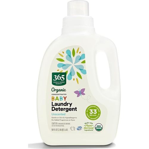 Organic Concentrated Baby Laundry Detergent, Unscented, 33 HE Loads, 50 Fl Oz