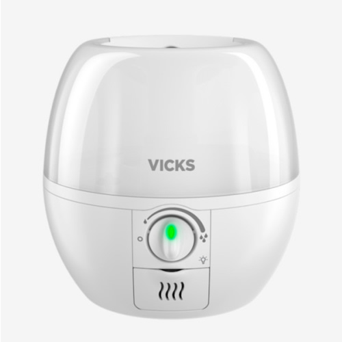 Vicks 3-in-1 SleepyTime Humidifier, No. 1 Brand Recommended by Pediatricians*. Cool Mist Humidifier with Night-Light, and Essential Oil Diffuser for Baby and Kids rooms. Visible Cool Mist, White.