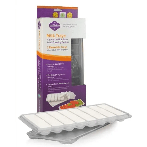 Milkies Fairhaven Health Milk Tray with Lid, Breastmilk Freezer Organization, 1 Ounce Sticks, Set of 2, Reusable, BPA and Silicone Free Containers, Freeze Your Baby Food
