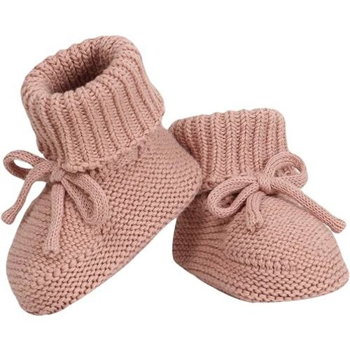 Hadetoto Baby Booties Cotton Newborn Boys Girls Shoes Knit Socks | Cozy Warm, Soft Crochet, Infant Toddler, Announcement, Essentials, Unisex, Neutral, Shower Gifts