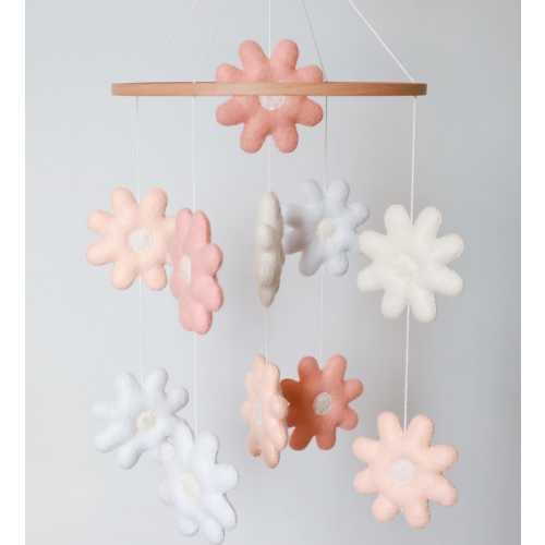 Handmade Flower Baby Mobile: Boho Nursery Decor