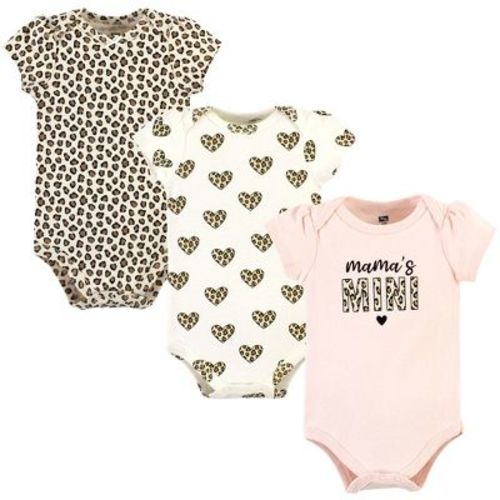 Hudson Baby Infant Girl Cotton Bodysuits, Leopard Hearts, 12-18 Months