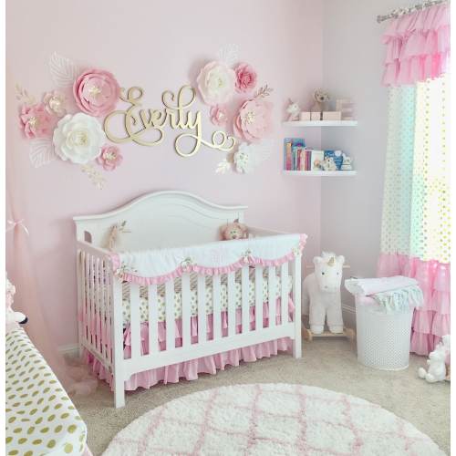 Girly Swirly Calligraphy Laser Cut Name Sign for above a Bed or Crib