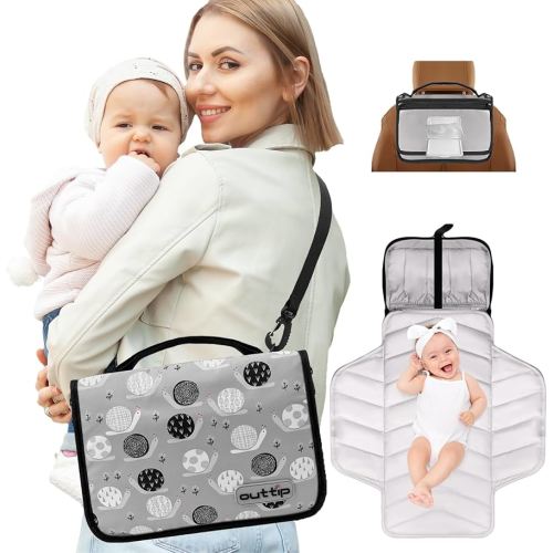 Small Diaper Bag - Lightweight, Spacious & with Portable Changing Pad – Little Baby Bag Perfect for Day Trips – Quick-Access Wipes Pocket & Dedicated Parents’ Organizer Snail