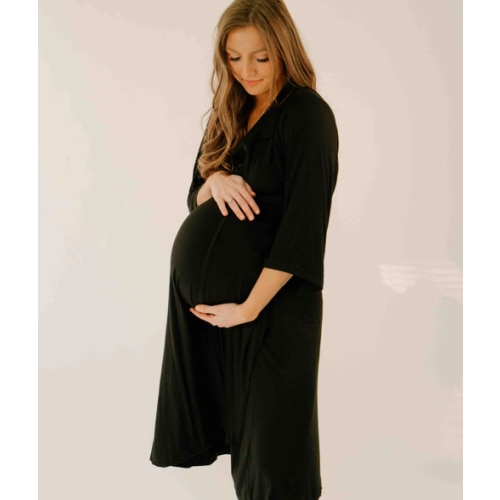 Lila Labor & Postpartum Gown in Black
