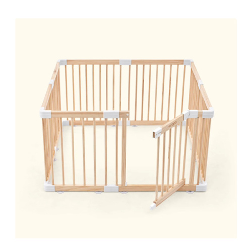 HARPPA Grovi Wooden Baby Gate Playpen | Non-Toxic Foldable DIY Adjustable Play Yard for Infants & Toddlers – Natural Finish Baby Fence for Small & Large Spaces