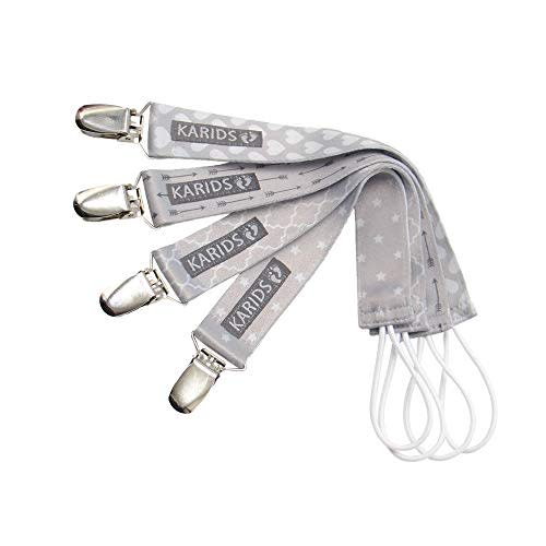 Pacifier Metal Clip (4 Pack) for Babies, Infants, and Toddlers - Unisex Modern Pacifier Holder for Binky, Soothie, Toys - Cute Durable Lightweight Baby Accessory- Baby Girl Gifts- Unisex Pack-