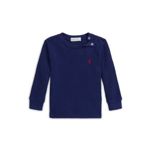 Baby Boys Waffle-Knit Cotton Long-Sleeve T-Shirt