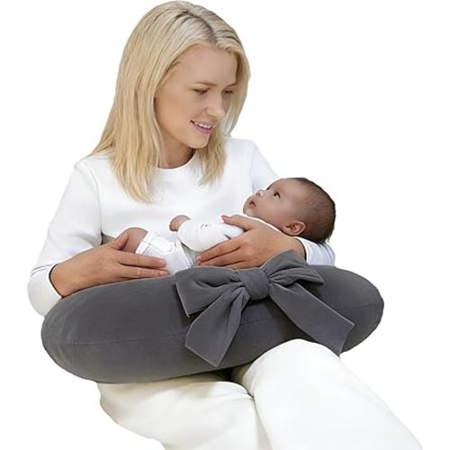Nursing Pillow, U-Shaped Breastfeeding Support Cushion for Bottle & Breast Feeding (Gray)