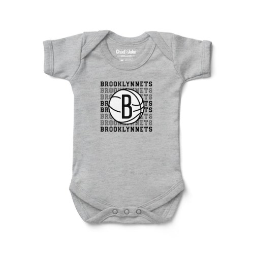 Brooklyn Nets Chad & Jake Infant Retro Bodysuit - Heather Gray