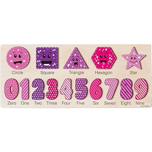 Zuzu Puzzle Wooden Puzzle for Toddlers, Boy and Girl, Personalized Montessori Toy Puzzle, 12 Month Toy, Gifts for 0 1 2 3 Years Old, Baby Gifts, Toddler Gift, Kid Gift, 3 6 9 12 24 36 Months (Berries)