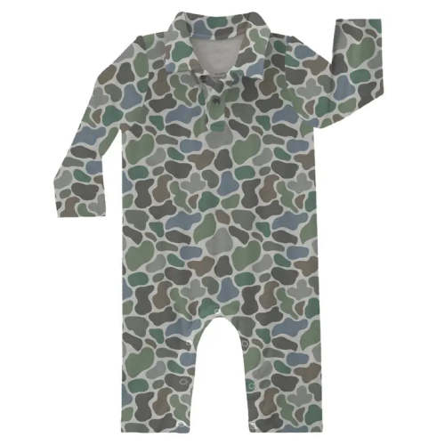 LS POLO ROMPER -CAMO