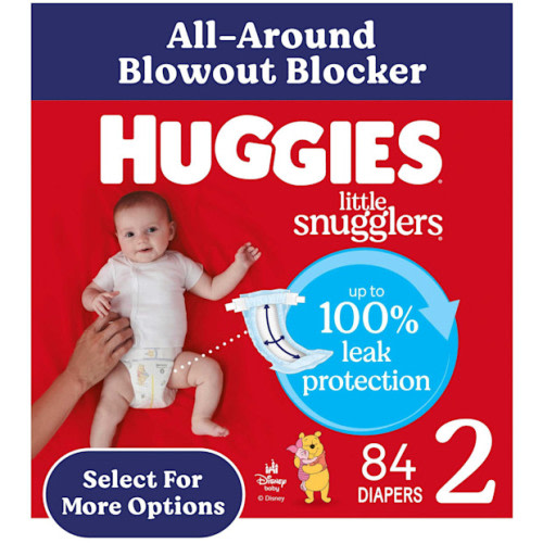 Huggies Baby Diapers Size 2 12-18 lbs 84 Count Leak and Blowout Protection