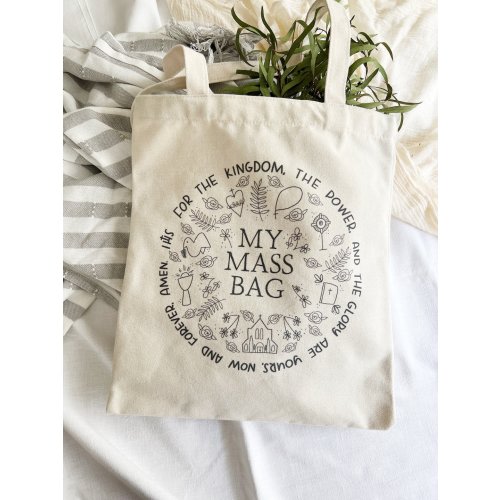 My Mass Bag - Catholic Canvas Tote - Catholic Kids Bag - Catholic Kids - Mass - First Communion - Reconciliation - Domestic Church - Gift