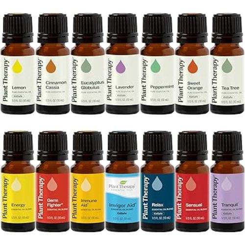 Plant Therapy 7 & 7 Essential Oils Set 7 Single Oils: Lavender, Peppermint & More, 7 Synergy Blends 100% Pure, Undiluted, Natural Aromatherapy, Therapeutic Grade 10 mL (1/3 oz)