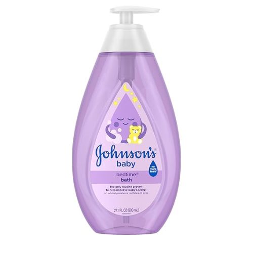 Johnson's Bedtime Baby Bath with Soothing NaturalCalm Aromas, Hypoallergenic & Tear-Free Liquid Baby Bath Formula, No Parabens, Sulfates, Dyes, or Phthalates, 27.1 fl. oz