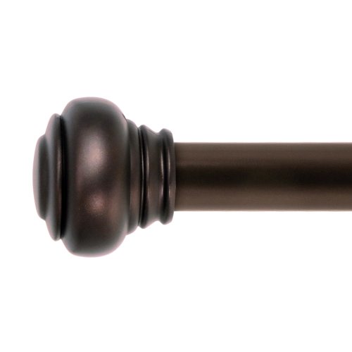 allen + roth 36-in to 72-in Oil Rubbed Bronze Steel Inside Single Curtain Rod with Finials