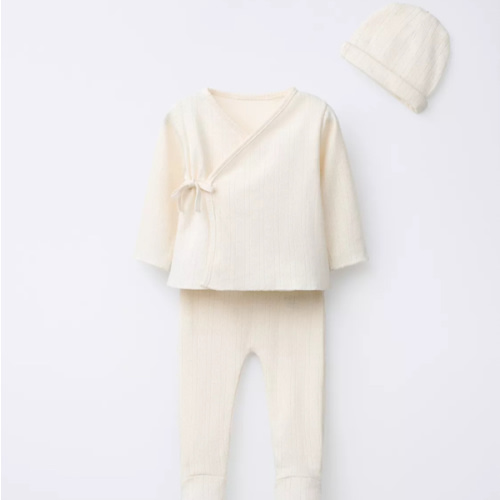 POINTELLE HEART LAYETTE SET AND POUCH - Butter | ZARA United States