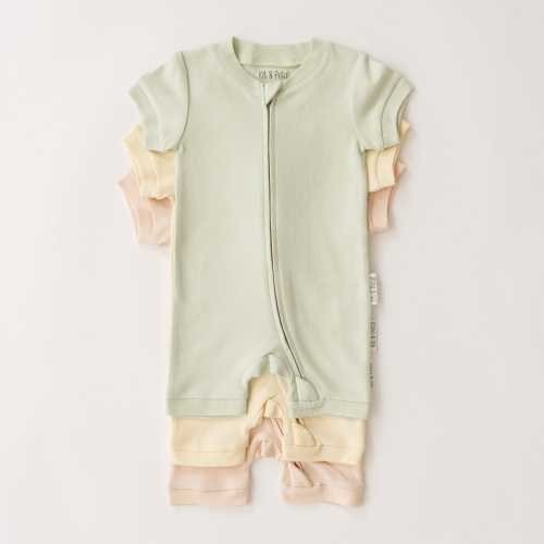 Organic Cotton Baby Romper | Gender Neutral Colors, Two-Way Zipper, Super Soft & Easy to Change
