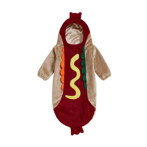 BemeyourBBs Newborn Halloween Gowns Long Sleeve Hot Dog Costume Sleep Bag