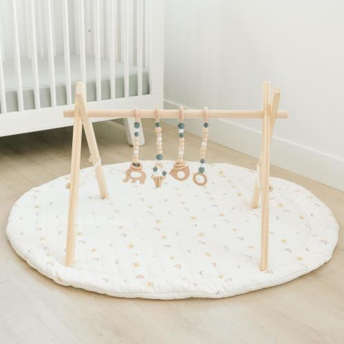 Montessori Wooden Baby Gym: Non-Toxic Sensory Play, Newborn Gift