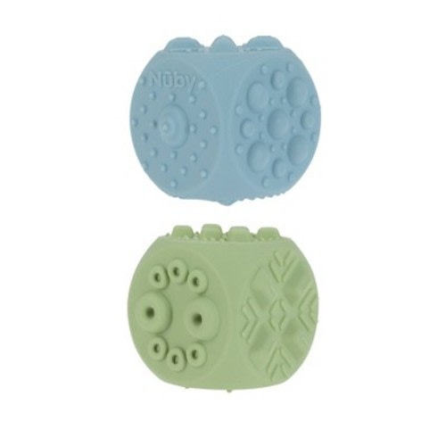 Nuby Silicone Block Poppers - Boy - 2pk