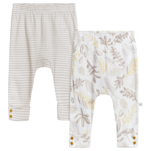 2-Pack Baby Neutral Natural Leaves Pants