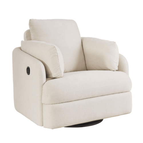 Ashley Modmax Swivel Glider Recliner in Oyster with Next-Gen Nuvella Performance Fabric