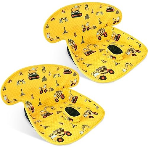COOLBEBE Infant Car Seat Protector for Potty Training, 2 Pack Dry Waterproof Car Seat Liner Toilet Training for Baby Infant Toddler, Piddle Pads Cover Pad for Strollers & Carseat (Yellow,2PC)