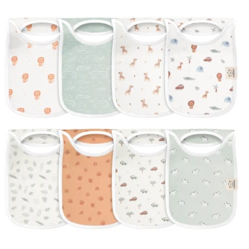 8-Pack Hallo Drool Bibs - Wilderness print